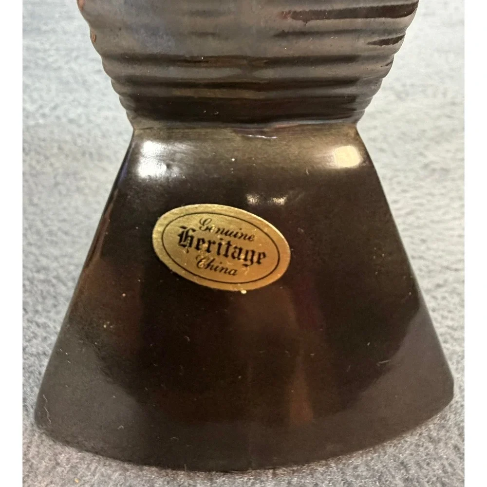 Vintage 1969 Ezra Brooks Liberty Silver Dollar Decanter Heritage China Black